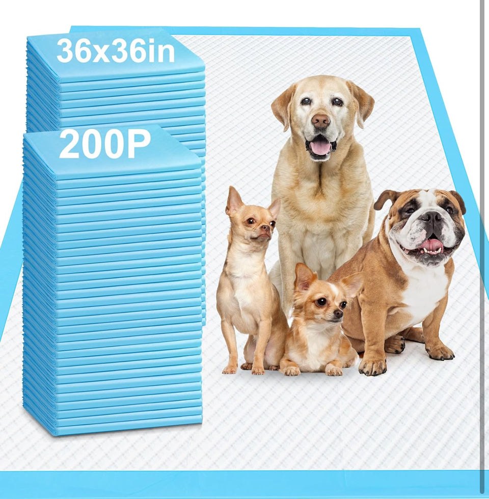 Brand New Gimars 4XL 36x36 Dog Pee Pads Extra Large - 200 Counts, Thicken Extra Absorbent Pet Training Puppy Pee Pads, Quick Dry Leak Proof Jumbo Dispo