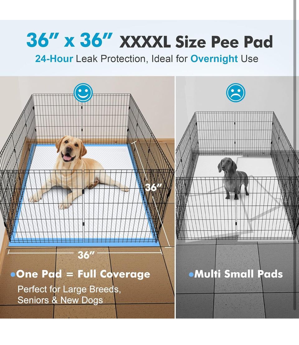 Brand New Gimars 4XL 36x36 Dog Pee Pads Extra Large - 200 Counts, Thicken Extra Absorbent Pet Training Puppy Pee Pads, Quick Dry Leak Proof Jumbo Dispo