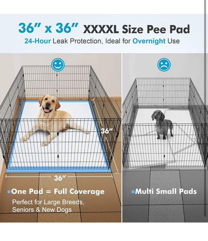 Brand New Gimars 4XL 36x36 Dog Pee Pads Extra Large - 200 Counts, Thicken Extra Absorbent Pet Training Puppy Pee Pads, Quick Dry Leak Proof Jumbo Dispo